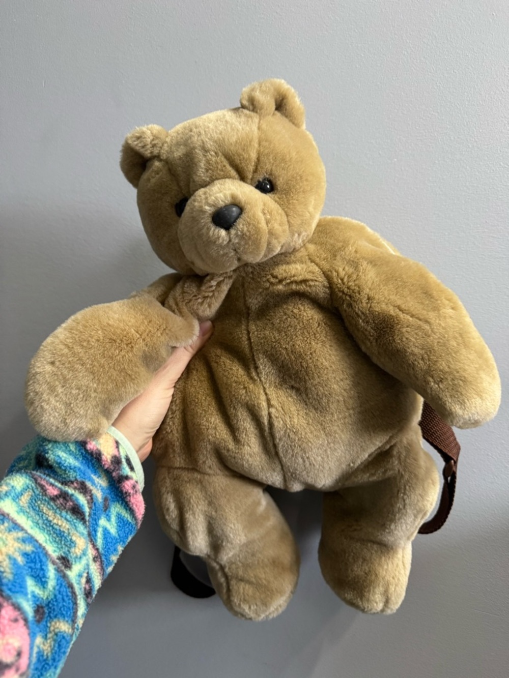 Vintage Teddy Bear Plush Backpack